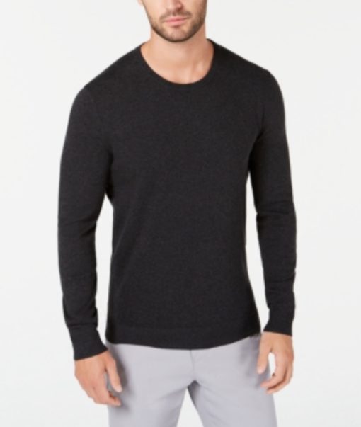 ALFANI Mens Black Crew Neck Pullover Sweater L