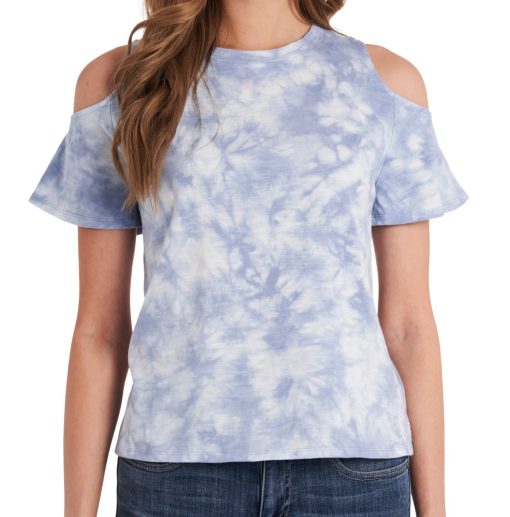 VINCE CAMUTO Women's Vince Camuto Tie Dye Cold Shoulder Top, Size X-Large - Blue