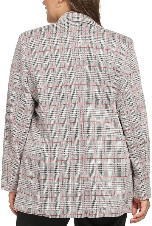 Calvin Klein Plaid Blazer Plus Size Gray Women's Jacket - Image 2