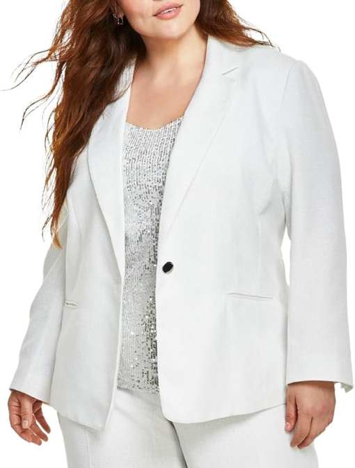 Anne Klein Plus White Blazer 24W - Women's Suit Jacket