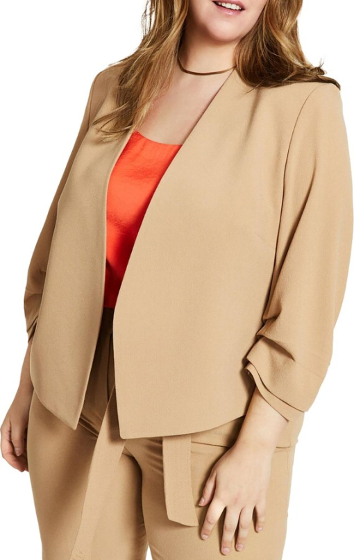 Bar III Plus Size Tan Blazer Jacket - Barley Field 3X - Women's Jackets