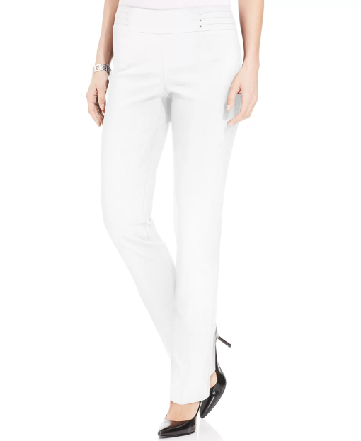 JM Collection White Petite Pull-On Pants - Women's Dress Pants