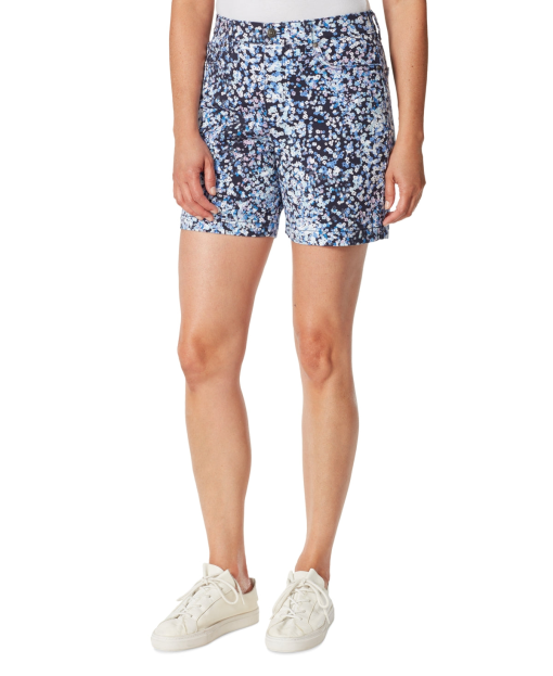 Gloria Vanderbilt Floral Denim Shorts - Navy - Size 4 - Women's Shorts