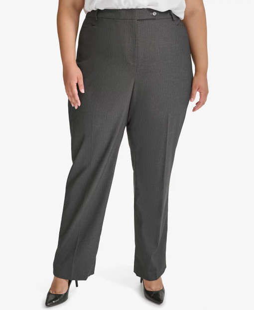 Calvin Klein Plus Charcoal Pinstripe Dress Pants 20W - Women's Trousers