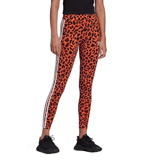 Adidas Leopard Print Leggings Orange Medium - Women's Activewear