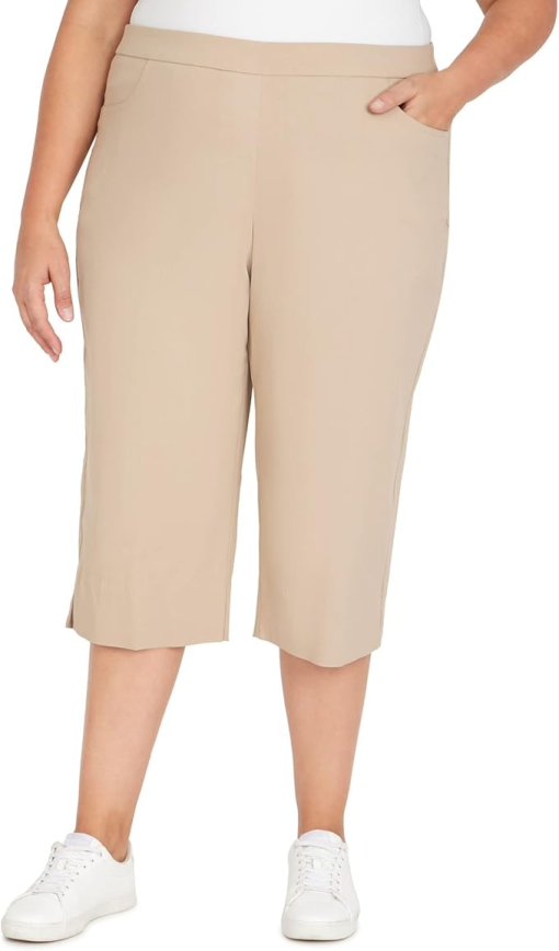 Alfred Dunner Plus Khaki Capris 22W - Women's Plus Size Pants