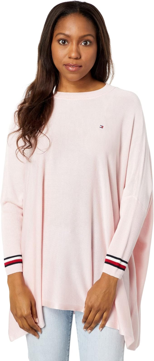 Tommy Hilfiger Pink Poncho Sweater Small - Women's Knitwear