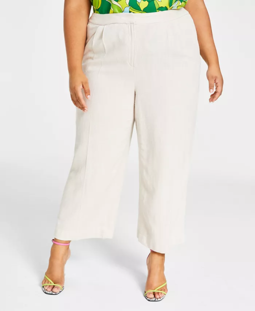 Bar III Plus Beige Wide Leg Pants 20W - Women's Trousers - Image 3