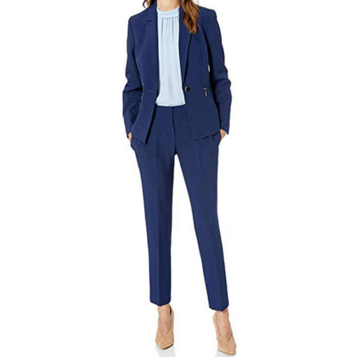 Tahari Asl Women's Blue Pant Suit Size 14 - Work Outfit