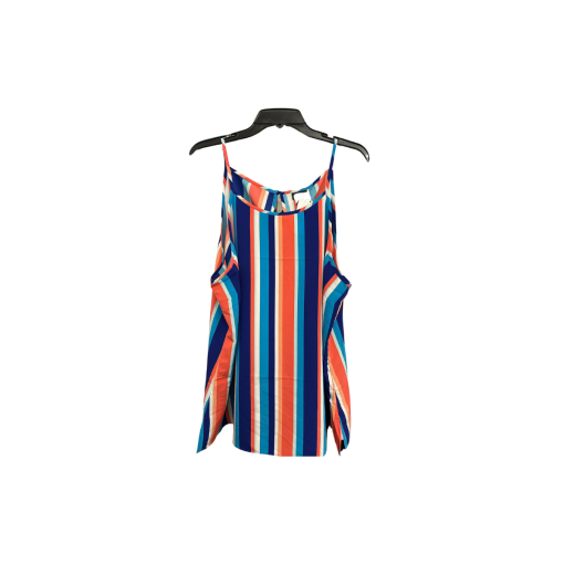 City Chic Striped Tank Top - Blue/Orange - Size M - Women's Tops