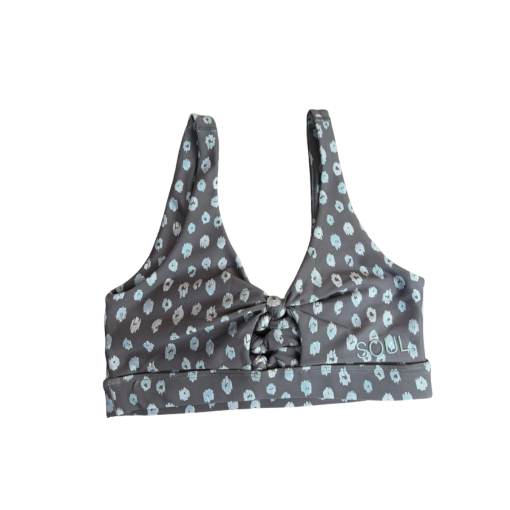 SOUL Blue Leopard Print Sports Bra - Workout Top - NWT