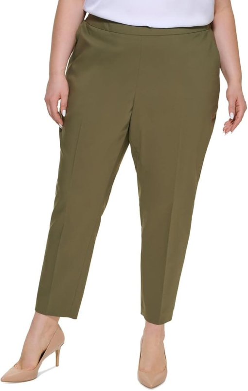 Calvin Klein Plus Olive Slim Pants 24W - Women's Dress Pants