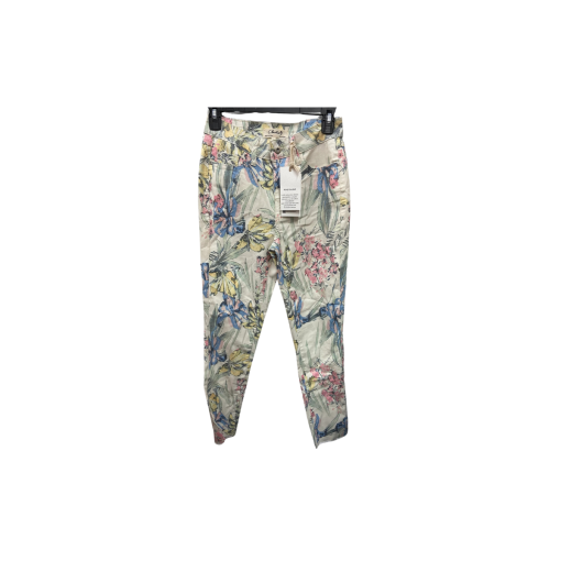 Charlie B Floral Print Jeans - Cream, Size 0 - Women's Pants