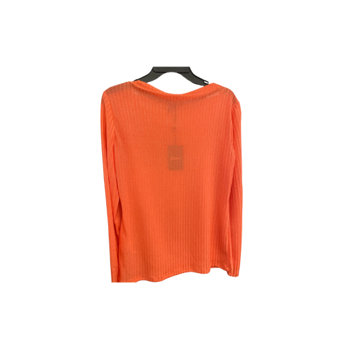 DKNY Orange Ribbed Top Size 12 Women's Blouse - New - Image 2