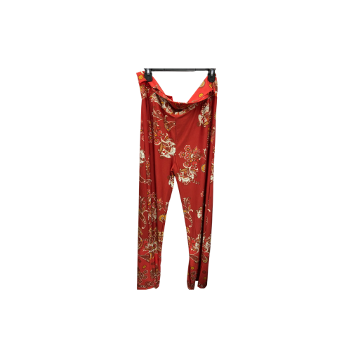 White Mark Red Floral Print Leggings - 2XL - Women's Pants - Image 2