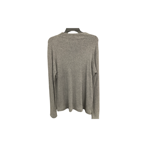 DKNY Gray Ribbed Sweater Size L | Women's Tops - Image 2