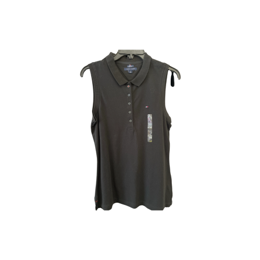 Tommy Hilfiger Black Sleeveless Polo Shirt - Size M - Tank Top