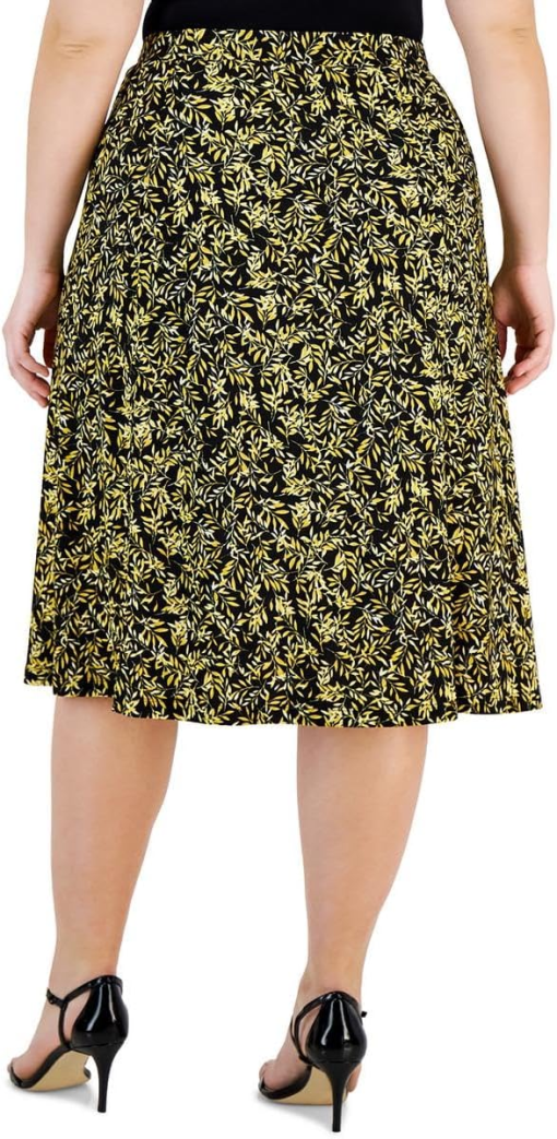 KASPER Plus Black/Yellow Leaf Print Midi Skirt - 2X - Women's Skirts - Image 2