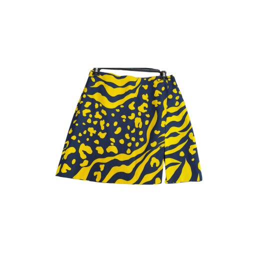 KOURT Navy Yellow Print Mini Skirt - Size S - Women's Skirts