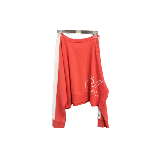 Calvin Klein Coral & White Sweatshirt XXL - Women's Pullover Top