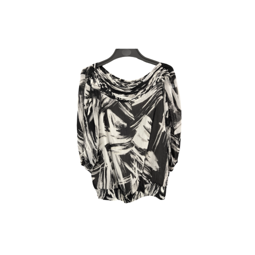 BCBGMAXAZRIA Black & White Blouse Medium - Women's Tops