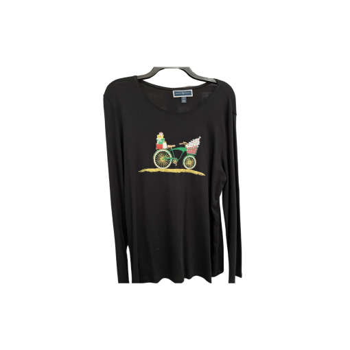 Karen Scott Black Long Sleeve Top - XL - Women's Shirt