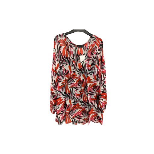 BCBGMAXAZRIA Floral Blouse XL Red Black White Top - Women's Shirt