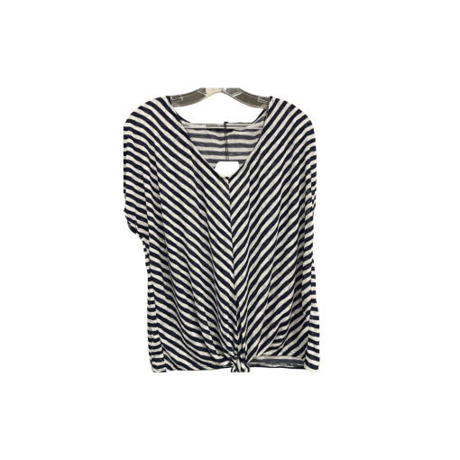 COIN 1804 Striped Tee Navy/White Size 2X Women's Top