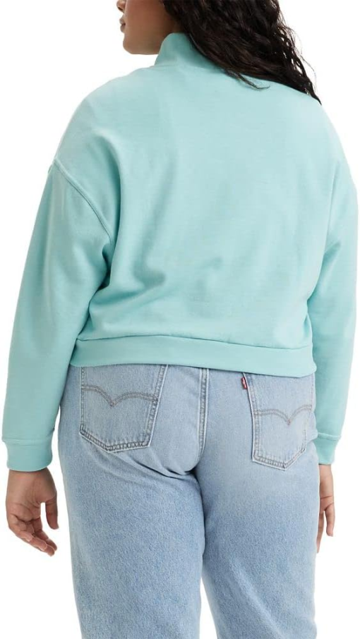 Levi's Plus Size Aqua 1/4 Zip Sweatshirt - Women's Pullover - Image 2