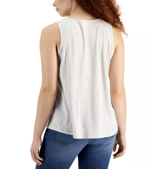 Style & Co Women's Tank Top - Heather Grey, Large - Sleeveless Shirt - Image 2