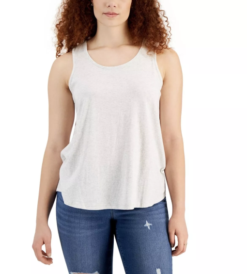 Style & Co Women's Tank Top - Heather Grey, Large - Sleeveless Shirt