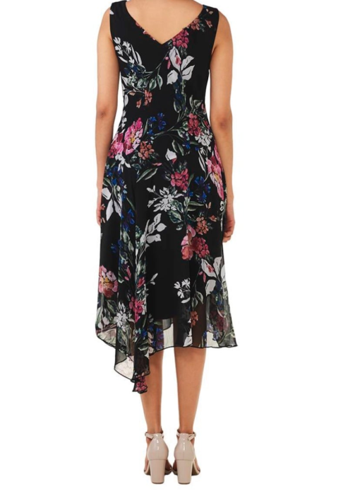 Connected Apparel Black Floral Midi Dress Plus Size 18W Party Dress - Image 2