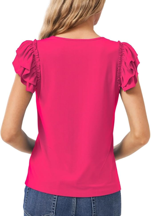 CeCe Ruffle Sleeve Blouse - Hot Pink, XL - Women's Tops - Image 2