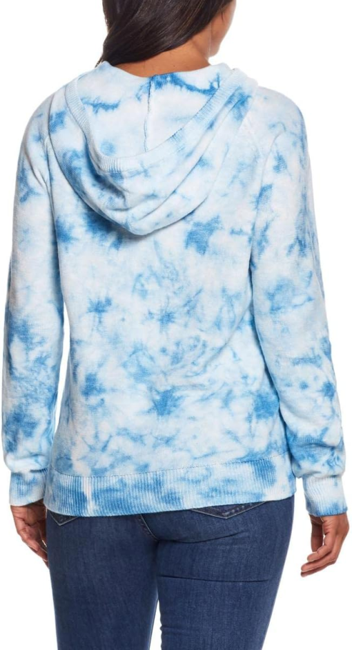 Weatherproof Tie Dye Blue Hoodie Sweater - Size M - Women's Pullover - Image 2