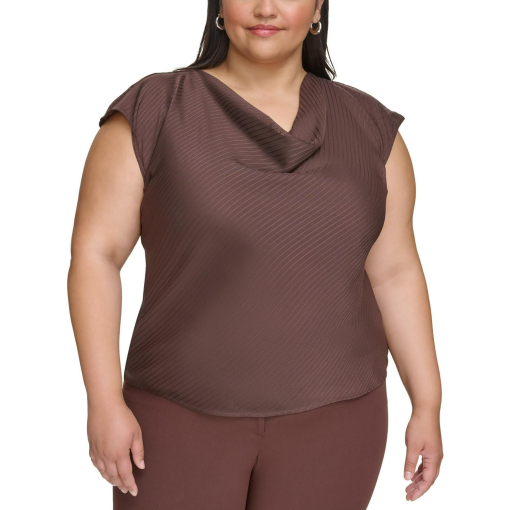 Calvin Klein Plus Brown Blouse 3X | Women's Plus Size Tops