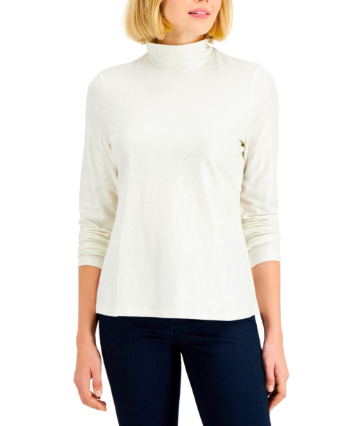 Charter Club Ivory Turtleneck Top - Women's Size L - Long Sleeve Shirt