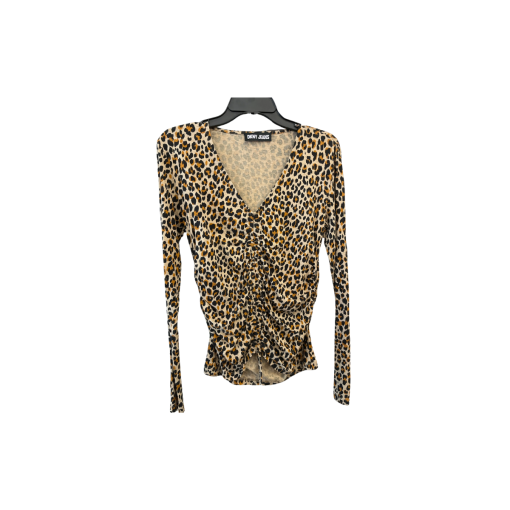 DKNY Leopard Print Top - Large - Animal Print Shirt -