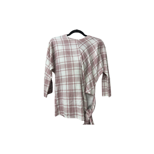 STATIC Plaid Top - Pink & White, Size S, Women's Blouse