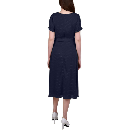 NY Collection Navy Midi Dress Petite Size Women's Cocktail Dress