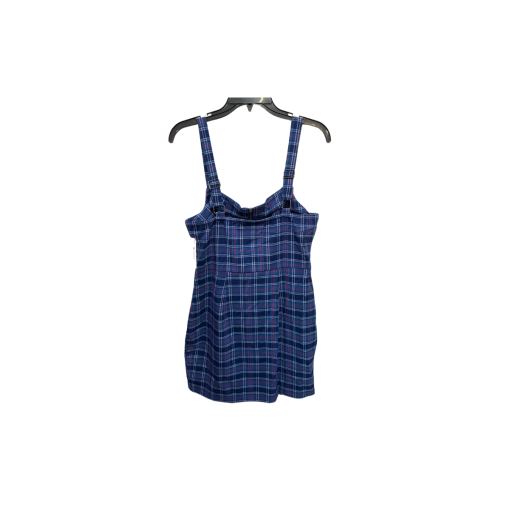 Macy's Blue Plaid Overall Dress - Size L - Women's Dresses