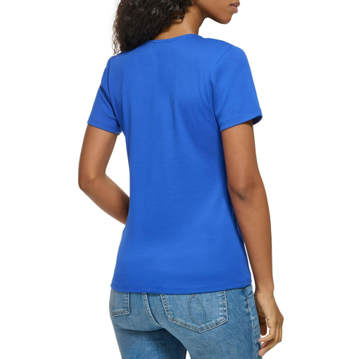 Calvin Klein Blue Twisted V-Neck T-Shirt - XL - Women's Tops - Image 2