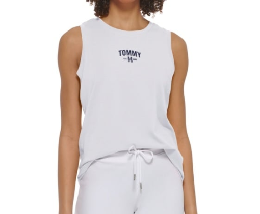 Tommy Hilfiger White Tank Top - Women's XL Activewear Workout Top