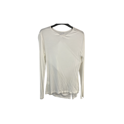 White Ribbed Button Top - Size 7 - Women's Blouse