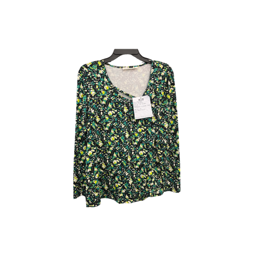 EMALINE Black Floral Top Size S - Women's Blouse