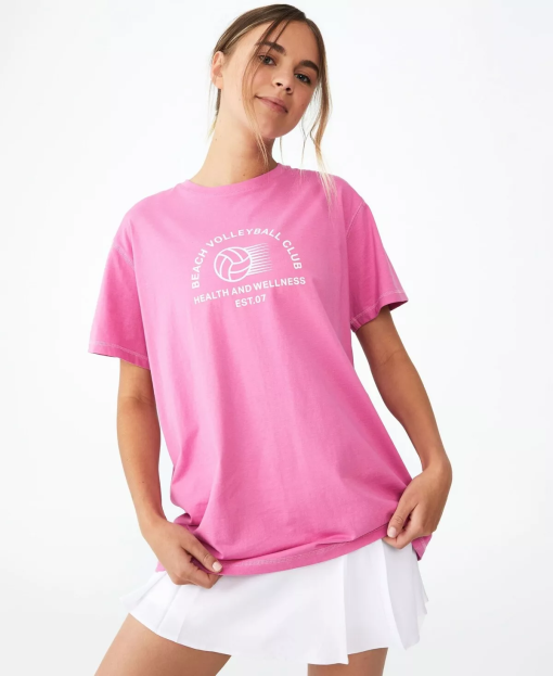 Cotton On Active Pink Volleyball Tee - Women's Large T-Shirt