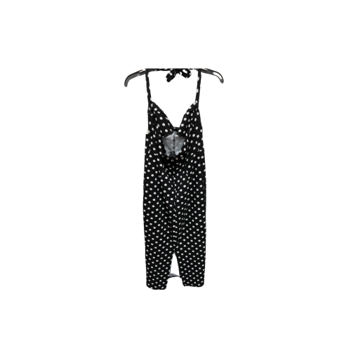 Black Polka Dot Halter Dress - Women's Midi Dress - Size S - Image 2