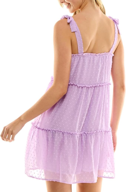 Planet Gold Lilac Tiered Mini Dress - Juniors Size M - Summer Dress - Image 2