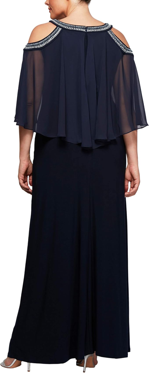 Alex Evenings Navy Plus Size Maxi Dress - Evening Gown 18W - Image 2