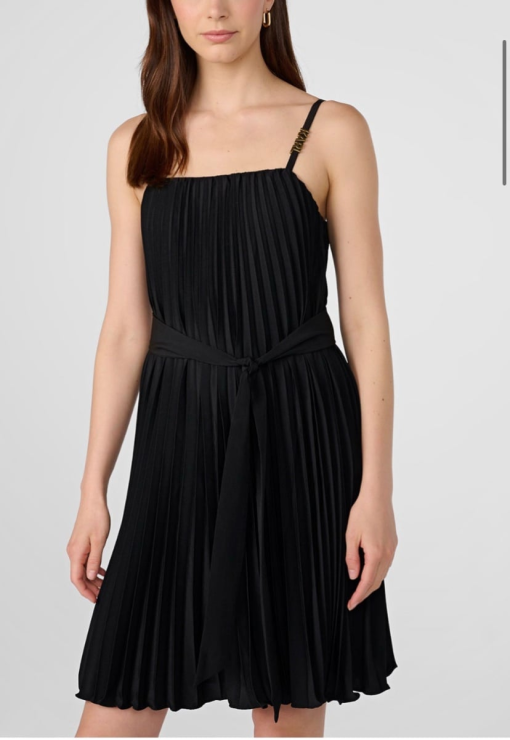 Karl Lagerfeld Black Pleated Dress Size 6 | Women's Midi Dress