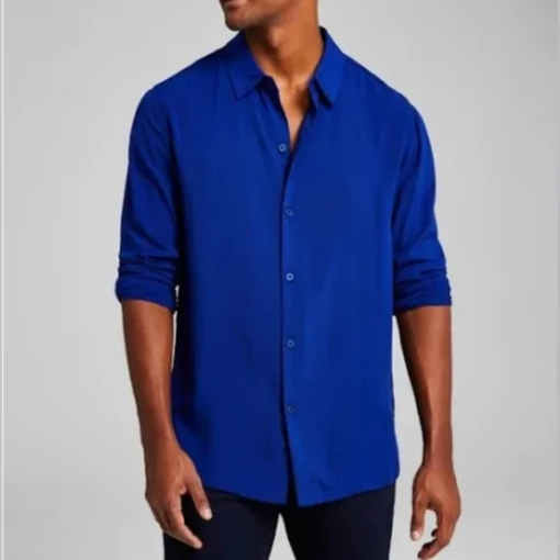 Royal Blue Button Down Shirt - Size L - Men's Dress Shirt